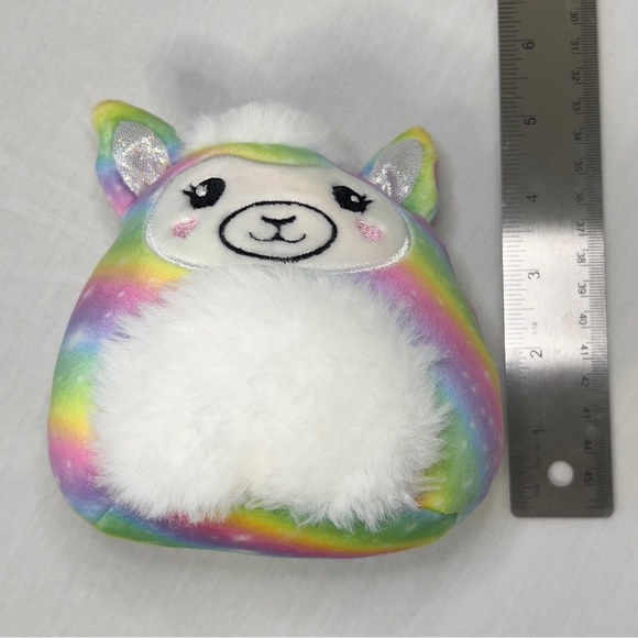Squishmallow Rainbow Bailey Llama 5 Inch Super Soft Plush Furry Belly - Picture 8 of 8